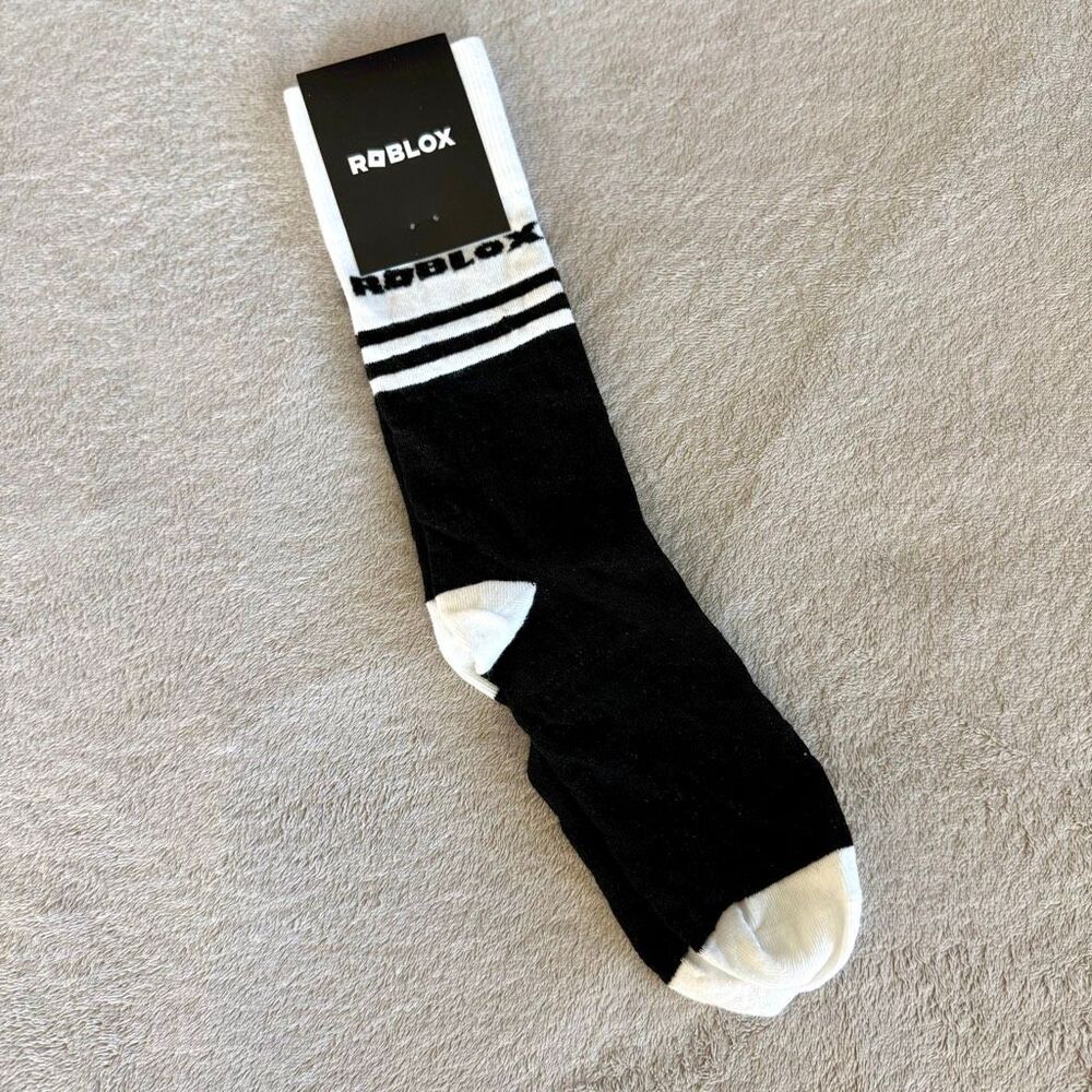 Roblox Wool Black and Off White Socks NEW